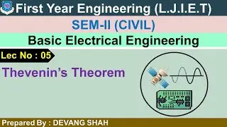 Lec-05 Thevenin's Theorem| Basic Electrical Engineering| First Year Engineering