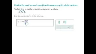 Finding the next terms of an arithmetic sequence with whole numbers (ALEKS examples)