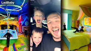 Surprising the kids with the Worlds First Bluey Hotel Room 😍🏰