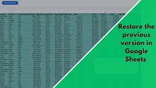 Restore a previous version in Google Sheets