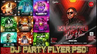 DJ Party Flyer Design (Adobe-Photoshop CC) Tutorial