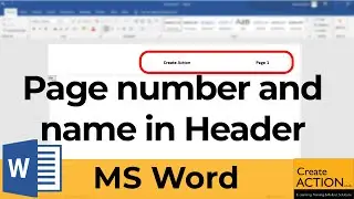 Insert Page Number and Name in header in WORD
