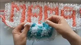 Вяжем прочные петельки для плоской именной мочалки
