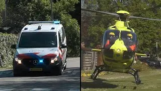 Politie en Traumahelikopter arriveren bij onwelwording in Brielle