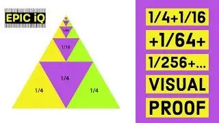 Visual Proof : 1/4 + 1/16 + 1/64 + 1/256 + ... - Sum of Infinite Series