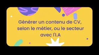 Le contenu de CV par l'I.A