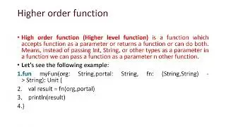 Lambda Expression and High Order Functions ,Inline Functions