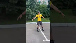 Как делать на роликах перебежку спиной вперёд