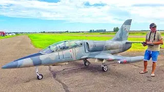 GIANT XXXL 80KG L-39 ALBATROS RC TURBINE JET FLIGHT DEMONSTRATION