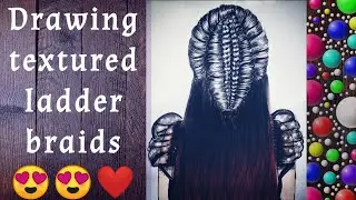 Drawing textured Chinese ladder half-up braid✨