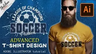 Soccer T Shirt Design Tutorial in Adobe Illustrator | How to Make a T shirt design in Illustrator