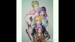 Naruto Hinata Boruto Himawari Color Ballpen drawing