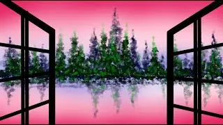 Window open view scenery drawing in Microsoft paint 3D