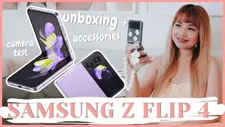 Samsung Galaxy Z Flip 4 Aesthetic Unboxing | Accessories + Camera Test
