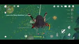 I borrowed Dehya from story quest and made her jump mushrooms 🍄