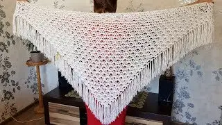 KNITTING A SHAWL WITH A CROCHET. Pattern for a shawl 