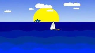 Animation from a child's drawing | boat, sea and dolphins (Adobe animate)