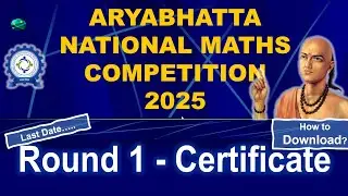 Aryabhatta National Maths Competition 2025 | Round 1 Certificate | ANMC 2025