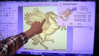 157a Pegasus greyscale picture to 3D relief with ArtCAM  jewelSmith (Carveco)