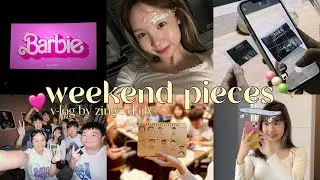 vlog: weekend date🩷| 要10年了終於去紋眉啦！🫣💉跟朋友很吵の聚會🧑‍🤝‍🧑🍛 solo看Barbie the movie !🎬🩰 33