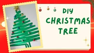 How to Make a Christmas Tree on the Wall Using Ribbons 🎄