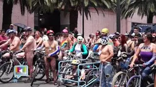 ¿Ahora si nos ven? Ciclistas desnudos exigen respeto.