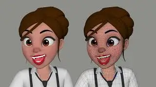 FREE  BEAUTIFUL WAITRESS ADVANCED MAYA CHARACTER RIG FOR ANIMATION