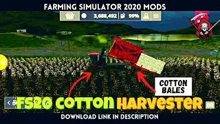 Harvesting New Crop Cotton In Farming Simulator 20 || fs 20 mods apk || fs20 cotton bales
