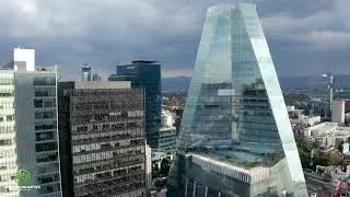 Mexico City WTC-ICON San Angel-Plaza Manacar drone fly-by (close call with a helicopter!)