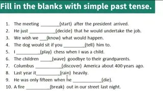 SIMPLE PAST TENSE TEST//3 SETS/6th and 7th class