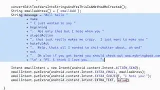 Android Application Development Tutorial   37   PutExtra method for an Email Intent