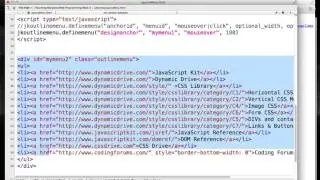 JQuery example with menus