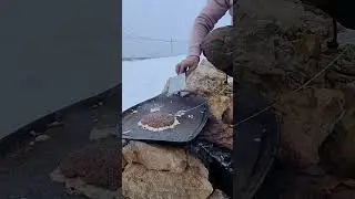 The cheesiest burger #wildernesscooking #outdoorcooking #nature #cheeseburger #shorts #short