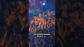 Crowd Surfing with a cello :) 