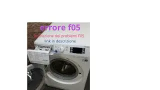 Indesit mostra l'errore F05 | Washing machine Error code F05 | by Hotpoint