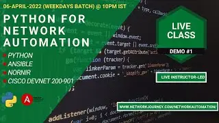 #1 What is Python Network Automation? \ Online Instructor-led Batch \ 11-Apr-𝟐𝟎𝟐2 (Mon) @ 10:0𝐏𝐌 𝐈𝐒𝐓