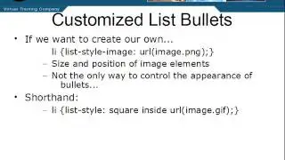 CSS 2 & 3 - 10.02 List Bullets