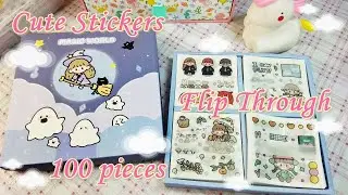 Flip Through Cute Halloween Themed Stickers 100 Pieces Per Box #halloween #unboxing #sticker