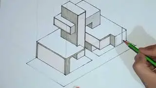 Membuat Sketsa Rumah dengan Proyeksi Isometri •|| Gambar Teknik