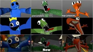 ORIGINAL vs ANIMATED vs OLD vs NEW Jumpscares in Rainbow Friends [ROBLOX]