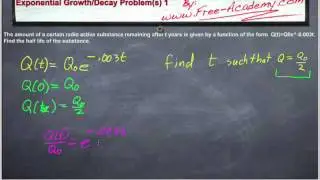 Exponential Decay Practice Problem 1 - Calculus