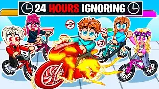Laggy IGNORES EVERYONE For 24 Hours In Roblox BIKE OBBY!