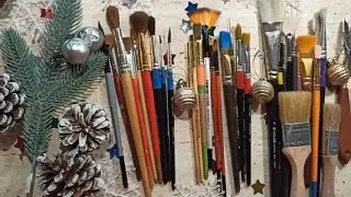 КИСТИ ДЛЯ ЖИВОПИСИ / АКВАРЕЛЬ/АКРИЛ/ГУАШЬ/МАСЛО/ПАСТЕЛЬ/