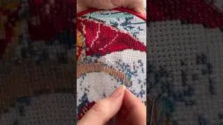 Процесс вышивка крестиком Дракон #SHORTS