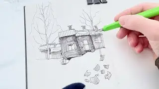 Sketching on Location, Winter in Bonnstan Skellefteå