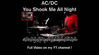 AC/DC - You Shook Me All Night - Drum Cover - (with scrolling drum sheet)#drumcover #drums