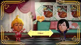 Miitopia—female Brawler and guest D doing karaoke