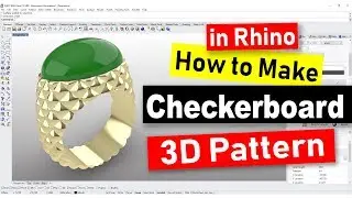 How to Make Checkerboard 3D Pattern on Signet Ring in Rhino (2019): Jewelry CAD Design Tutorial #63