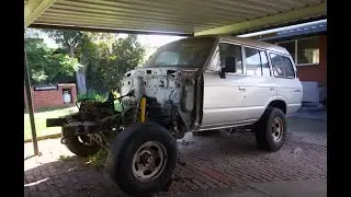 Prepping for the BARRA install into the LANDCRUISER