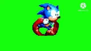 Sonic Running Shocked Green Screen
